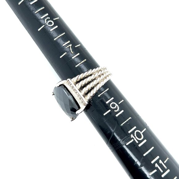 D.Y. 925 Wheaton Onyx/Diamonds Ring - Picture 5 of 10